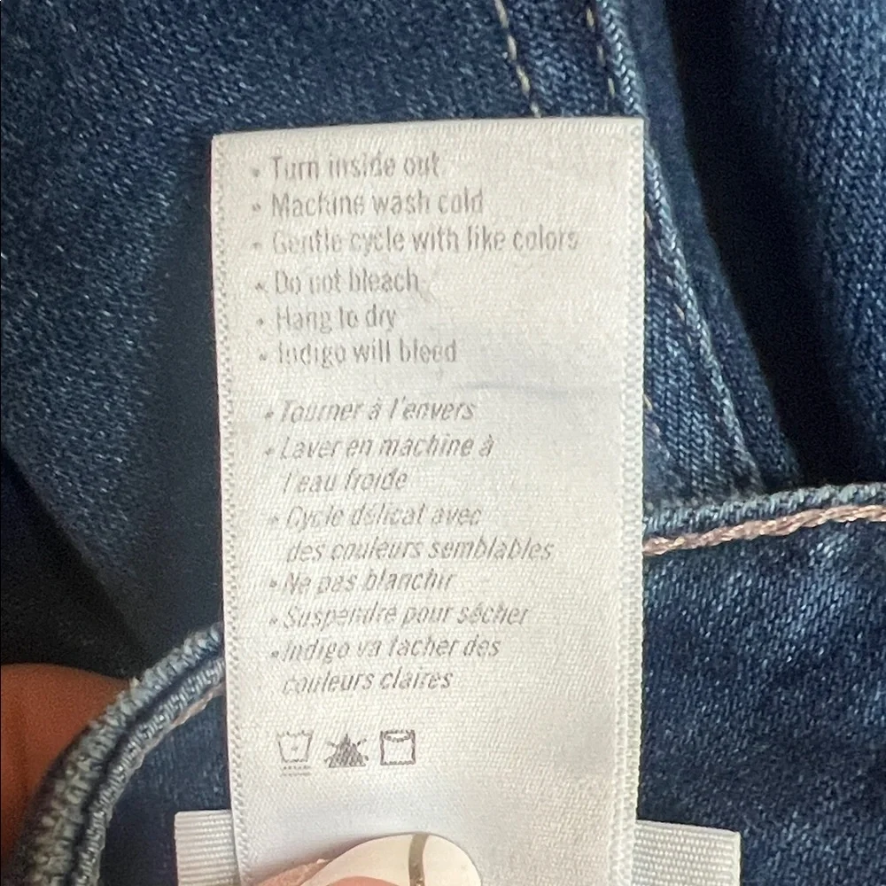 PAIGE High Rise Button-Fly Jeans in Dark Blue - Picture 11 of 14